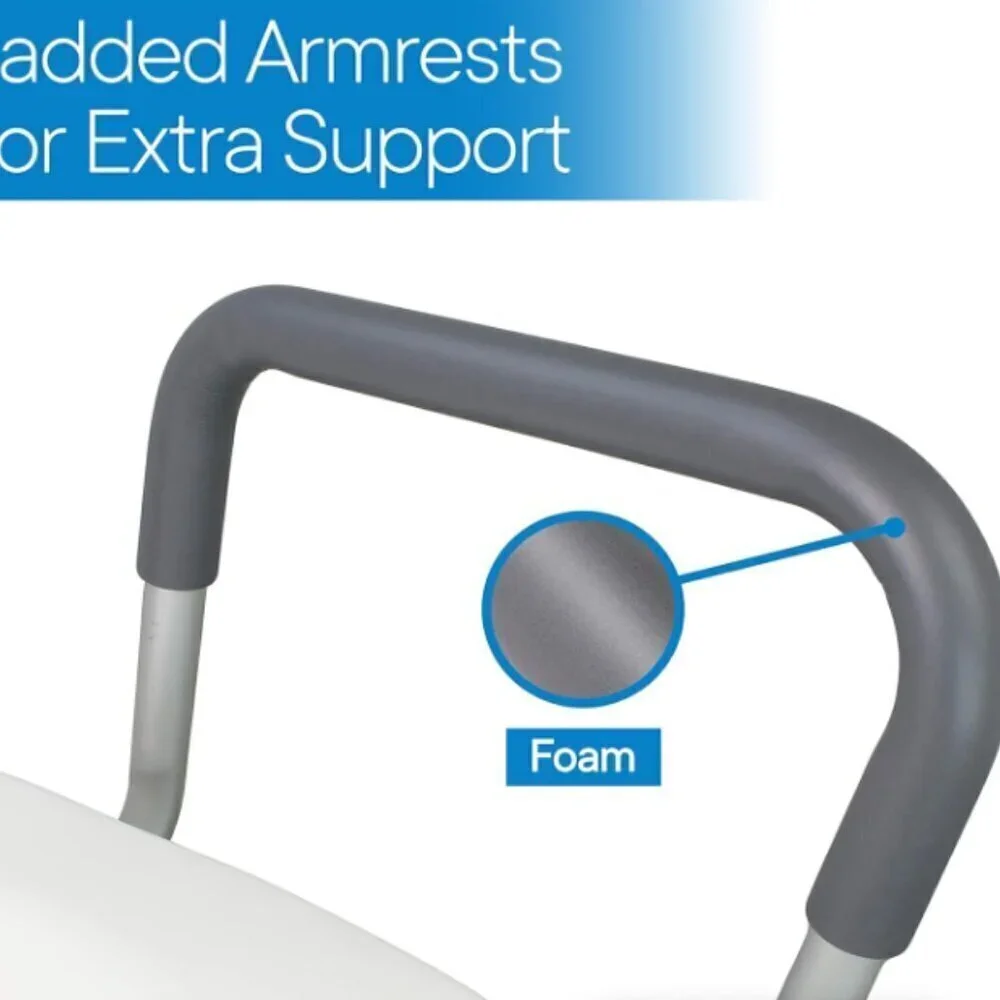 RMS Raised Toilet Seat - 5 Inch Elevated Riser with Adjustable Padded Ar…‎